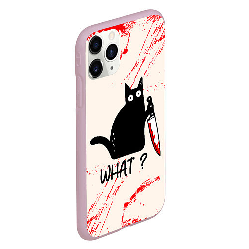 Чехол iPhone 11 Pro матовый What cat / 3D-Розовый – фото 2