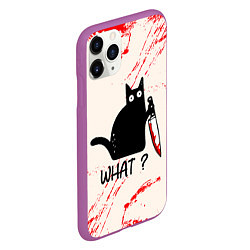 Чехол iPhone 11 Pro матовый What cat, цвет: 3D-фиолетовый — фото 2