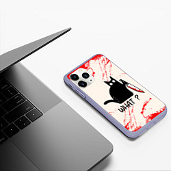 Чехол iPhone 11 Pro матовый What cat, цвет: 3D-светло-сиреневый — фото 2