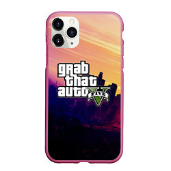 Чехол iPhone 11 Pro матовый GTA 5, цвет: 3D-малиновый