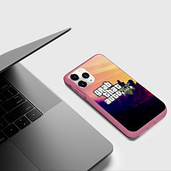 Чехол iPhone 11 Pro матовый GTA 5, цвет: 3D-малиновый — фото 2