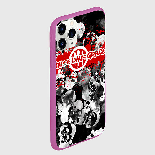Чехол iPhone 11 Pro матовый Three days grace / 3D-Фиолетовый – фото 2