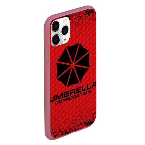 Чехол iPhone 11 Pro матовый Umbrella Corporation / 3D-Малиновый – фото 2