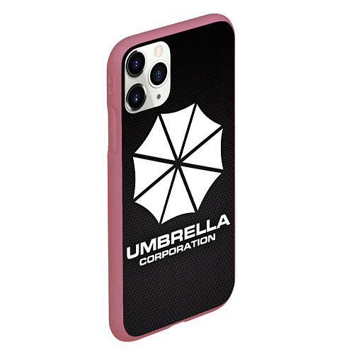 Чехол iPhone 11 Pro матовый Umbrella Corporation / 3D-Малиновый – фото 2