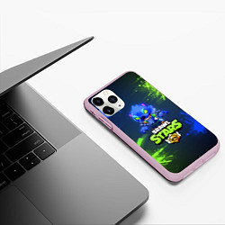 Чехол iPhone 11 Pro матовый Brawl Stars Werewolf Leon, цвет: 3D-розовый — фото 2