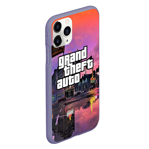 Чехол iPhone 11 Pro матовый GTA VI / 3D-Серый – фото 2