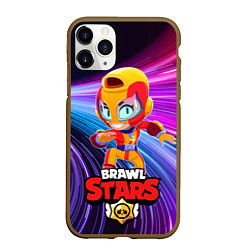 Чехол iPhone 11 Pro матовый MAX BRAWL STARS, цвет: 3D-коричневый