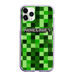 Чехол iPhone 11 Pro матовый MINECRAFT CREEPER КАПЮШОН, цвет: 3D-светло-сиреневый