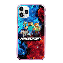 Чехол iPhone 11 Pro матовый Minecraft Майнкрафт, цвет: 3D-розовый