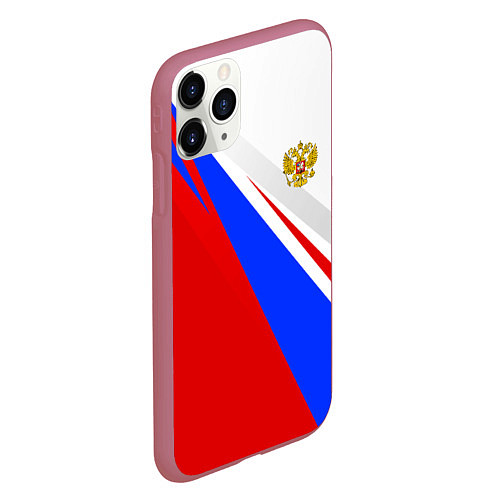 Чехол iPhone 11 Pro матовый Россия / 3D-Малиновый – фото 2