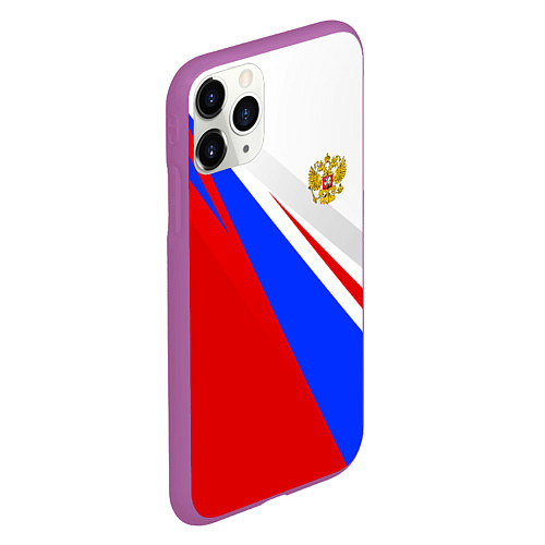 Чехол iPhone 11 Pro матовый Россия / 3D-Фиолетовый – фото 2