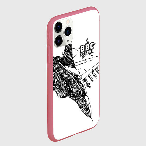 Чехол iPhone 11 Pro матовый ВВС России / 3D-Малиновый – фото 2