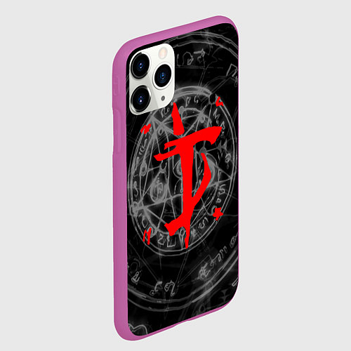 Чехол iPhone 11 Pro матовый DOOM / 3D-Фиолетовый – фото 2