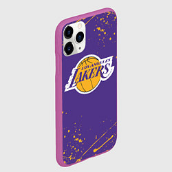 Чехол iPhone 11 Pro матовый LA LAKERS, цвет: 3D-фиолетовый — фото 2