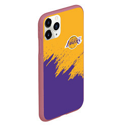 Чехол iPhone 11 Pro матовый LA LAKERS, цвет: 3D-малиновый — фото 2