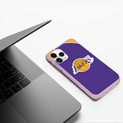 Чехол iPhone 11 Pro матовый LA LAKERS, цвет: 3D-розовый — фото 2