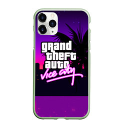 Чехол iPhone 11 Pro матовый GTA:VICE CITY, цвет: 3D-салатовый