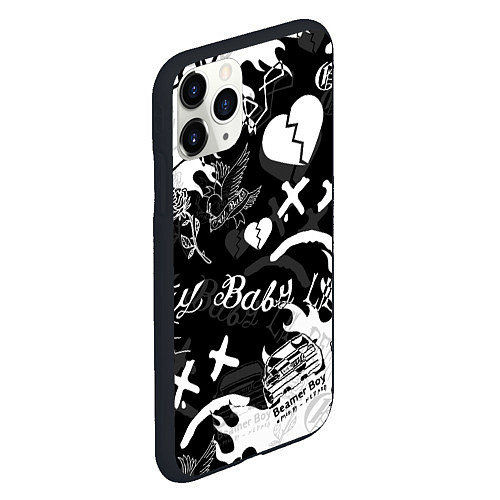 Чехол iPhone 11 Pro матовый LIL PEEP / 3D-Черный – фото 2