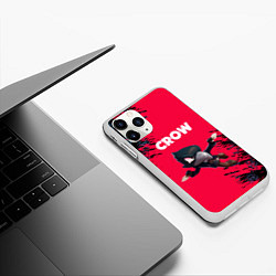 Чехол iPhone 11 Pro матовый BRAWL STARS CROW, цвет: 3D-белый — фото 2