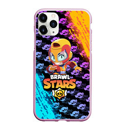 Чехол iPhone 11 Pro матовый BRAWL STARS MAX, цвет: 3D-розовый