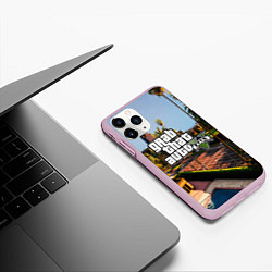 Чехол iPhone 11 Pro матовый GTA 5, цвет: 3D-розовый — фото 2