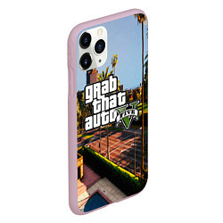 Чехол iPhone 11 Pro матовый GTA 5, цвет: 3D-розовый — фото 2