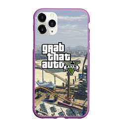 Чехол iPhone 11 Pro матовый GTA 5, цвет: 3D-фиолетовый