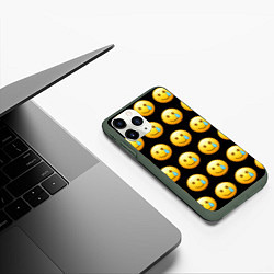 Чехол iPhone 11 Pro матовый New Emoji, цвет: 3D-темно-зеленый — фото 2