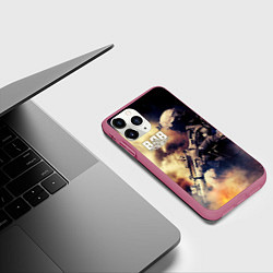Чехол iPhone 11 Pro матовый ВДВ, цвет: 3D-малиновый — фото 2