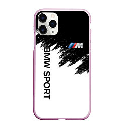 Чехол iPhone 11 Pro матовый BMW, цвет: 3D-розовый