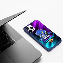 Чехол iPhone 11 Pro матовый BRAWL STARS LEON, цвет: 3D-тёмно-синий — фото 2