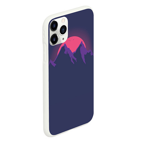 Чехол iPhone 11 Pro матовый Mountain sunset / 3D-Белый – фото 2