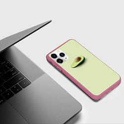 Чехол iPhone 11 Pro матовый Авокадо, цвет: 3D-малиновый — фото 2