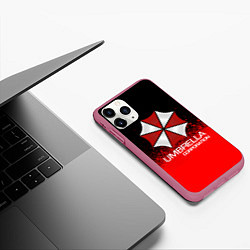 Чехол iPhone 11 Pro матовый UMBRELLA CORP, цвет: 3D-малиновый — фото 2