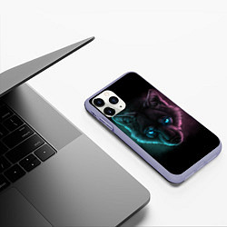 Чехол iPhone 11 Pro матовый Neon Style, цвет: 3D-светло-сиреневый — фото 2