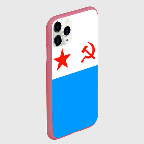 Чехол iPhone 11 Pro матовый ВМФ СССР / 3D-Малиновый – фото 2
