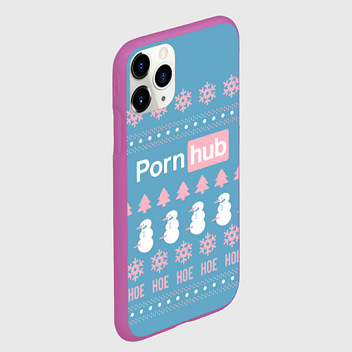 Чехол iPhone 11 Pro матовый Pornhub - christmas sweater / 3D-Фиолетовый – фото 2