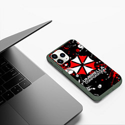 Чехол iPhone 11 Pro матовый UMBRELLA CORPORATION, цвет: 3D-темно-зеленый — фото 2