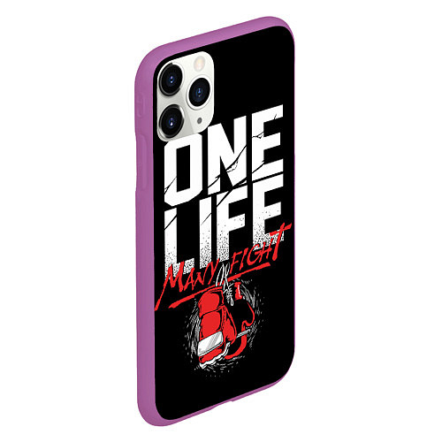 Чехол iPhone 11 Pro матовый One Life Many Fight / 3D-Фиолетовый – фото 2