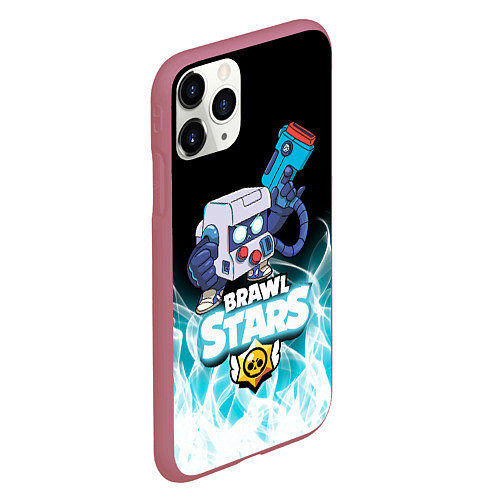 Чехол iPhone 11 Pro матовый BRAWL STARS 8-BIT / 3D-Малиновый – фото 2