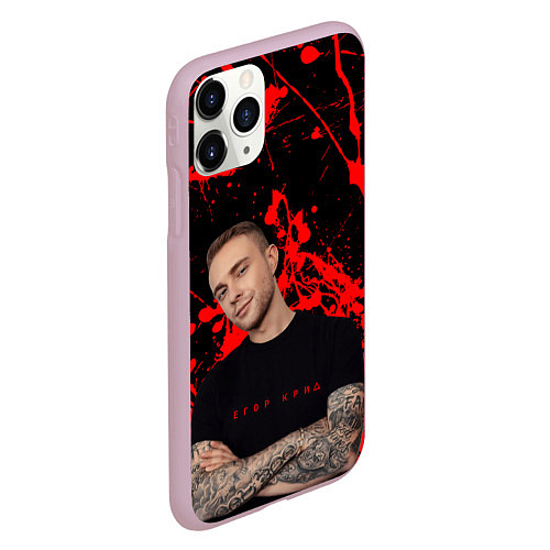 Чехол iPhone 11 Pro матовый Егор Крид / 3D-Розовый – фото 2