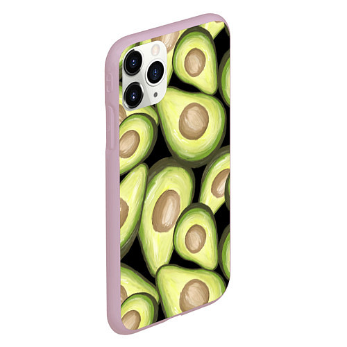 Чехол iPhone 11 Pro матовый Avocado background / 3D-Розовый – фото 2