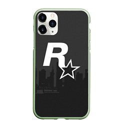 Чехол iPhone 11 Pro матовый ROCKSTAR, цвет: 3D-салатовый