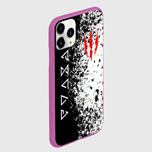 Чехол iPhone 11 Pro матовый THE WITCHER / 3D-Фиолетовый – фото 2