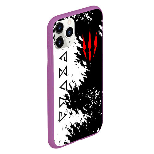 Чехол iPhone 11 Pro матовый THE WITCHER / 3D-Фиолетовый – фото 2