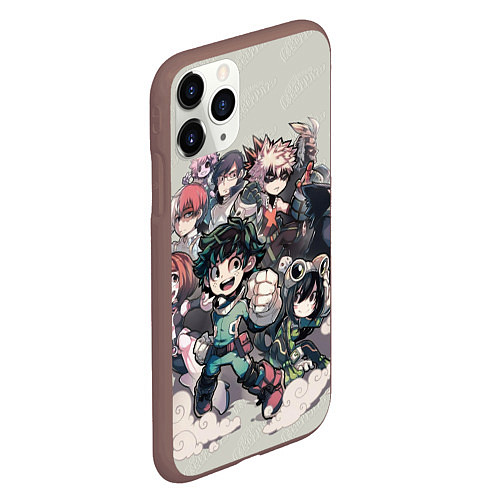 Чехол iPhone 11 Pro матовый MY HERO ACADEMIA веселая команда / 3D-Коричневый – фото 2