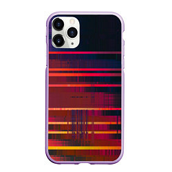Чехол iPhone 11 Pro матовый Glitch of gradient, цвет: 3D-сиреневый