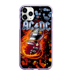 Чехол iPhone 11 Pro матовый ACDC, цвет: 3D-светло-сиреневый