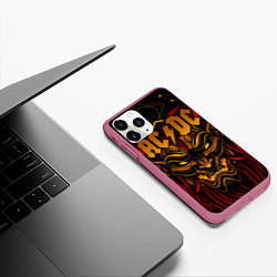 Чехол iPhone 11 Pro матовый ACDC, цвет: 3D-малиновый — фото 2