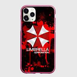 Чехол iPhone 11 Pro матовый UMBRELLA CORP, цвет: 3D-малиновый